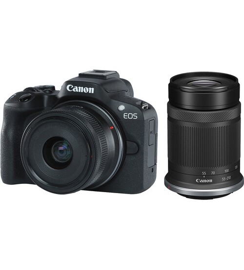 Canon EOS R50 Mirrorless Camera with Lens RF-S 18-45 STM + 55-210 Lenses Black (Promo Cashback Rp 1.000.000)